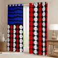 thumbnail image 2 of Homewish Baseball Theme Blackout Curtains Set of 2 (52x84 Each),Ball Sports Game Window Curtains,Blue Red White Curtains and Drapes For Boys Teens,Ultra Soft Home Decor, 2 of 6
