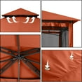 thumbnail image 3 of ABCCANOPY 11'x11' Patio Gazebo With Mosquito Netting and Double Soft Roof Canopies for Shade and Rain,Rust Red, 3 of 8