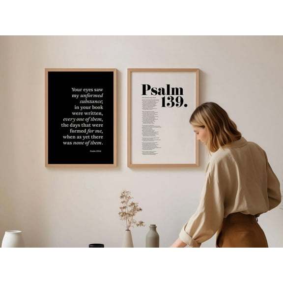 UNFFRAMED Psalm 139 Set Of 2 Prints, Christian Scripture Poster, Christian, Psalm 139 16, Known And Loved, Modern Wall Decor Set 2 Prints 8x12