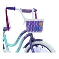 USToyOutlet 20 In. Cruiser Steel Frame Bicycle Coaster Brake One Piece Crank, White Full cover Chain Guard, Purple Baskets, Fenders & Rims, White Tire Kid's Bike - Purple/Baby Blue