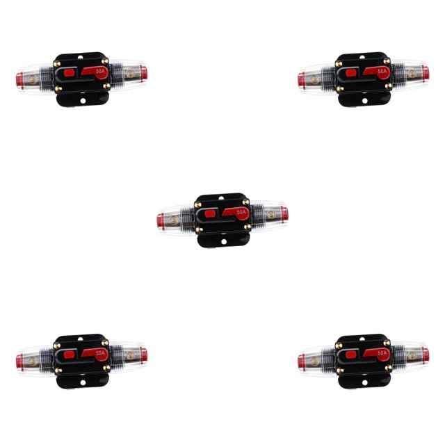 Guardoinrt 1/2/3/5 12V-24V Voiture Audio Réinitialisation Manuel Disjoncteur Fusible Interrupteur Protection Fiable 50A 5PCS