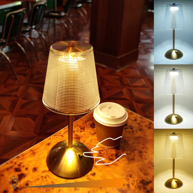 Lámpara de Mesa Amingulry Recargable Inalámbrica con 3 Modos de Color