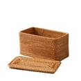 thumbnail image 6 of (4 pack) Better Homes & Gardens Brown Rattan Organizer Basket with Lid, 6 of 11