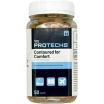 Flents Protechs Contoured Foam Ear Plugs, Ideal for Work with Loud Noise, Construction, Studying & Traveling, NRR 32, Beige (50 Pair)