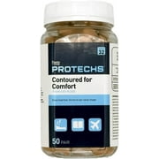 Flents Protechs Contoured Foam Ear Plugs, Ideal for Work with Loud Noise, Construction, Studying & Traveling, NRR 32, Beige (50 Pair)