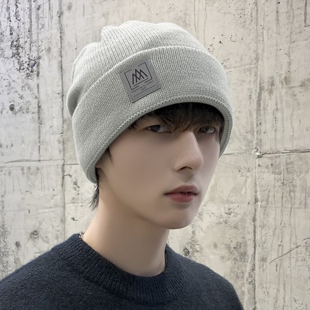 Gorro de invierno para hombre, resistente al viento, cálido, de lana, tejido, moderno, para ciclismo, con puntera con forro polar grueso
