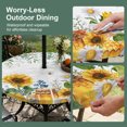 thumbnail image 5 of Round Outdoor Tablecloth with Umbrella Hole and Zipper, Eucalyptus Leaves Tablecloth with Elastic Waterproof, Sunflowers Spring Watercolor Country Floral Bee Patio Table Covers for 45" - 54" Tables, 5 of 9