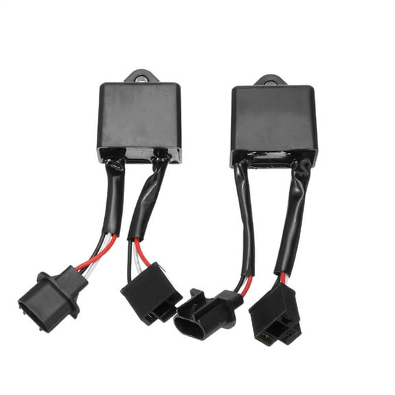 2Pcs Canbus Relay H4 To H13 Anti Flicker Harness Error Free Decoders Adapters For Jeep Wrangler Jk 7" Round Led Headlight