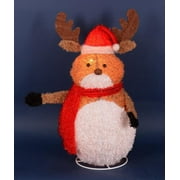 24 lighted 3 d chenille reindeer with santa hat outdoor christmas yard art decoration - Christmas Angel Yard Decorations 24 lighted 3 d chenille reindeer with santa hat outdoor christmas yard art decoration - Christmas Angel Yard Decorations