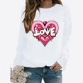 thumbnail image 2 of Amzcrzy Hauts pour Femmes Décontractés Col Rond Printemps Été Hauts Mode Imprimé Cœur d'Amour Saint-Valentin Chemises pour Femmes Classique Polyvalent Manches Longues Tee-Shirt Valentines, 2 of 3