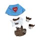 thumbnail image 3 of Ropa de peluche perfke Para muñecas 15 a 17 cm traje de perro sombrero azul, 3 of 9