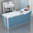 thumbnail image 3 of Foldable Bathtub for Adult Collapsible Bathtub Folding Freestanding Massage Bath Tub for Home Sauna Spa Soaking Bath Sweat Steaming with Lid & Drain Hose, 3 of 10