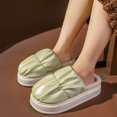 thumbnail image 5 of Aayomet Women's Slippers Retro Soft Fluffy Warm Non-Slip Casual Print Slippers,Green 37, 5 of 5