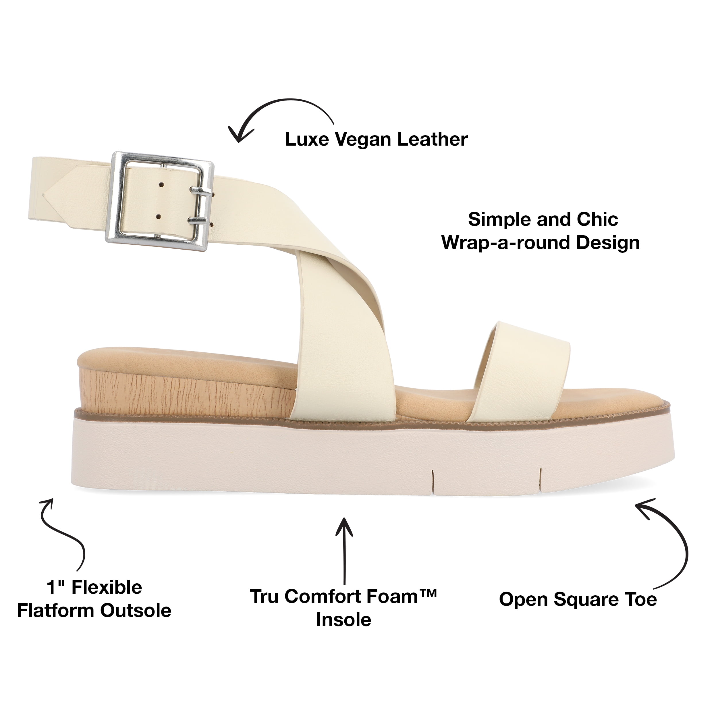 Journee Collection Womens Havalee Tru Comfort Foam Buckle Platform Sandals