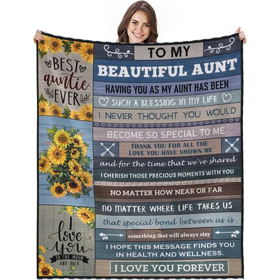 LHSHID Aunt Birthday Gifts for Aunt Blanket Flannel Soft and Comfortable Anti static Bed Sofa Blanket 50x60in