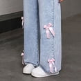 thumbnail image 6 of CAUYDY Girls Baggy Jeans Kids Denim Pants Straight Wide Leg Streetwear Girl Treandy Pants Elastic Waist Sizes 7-8 Years, 6 of 9