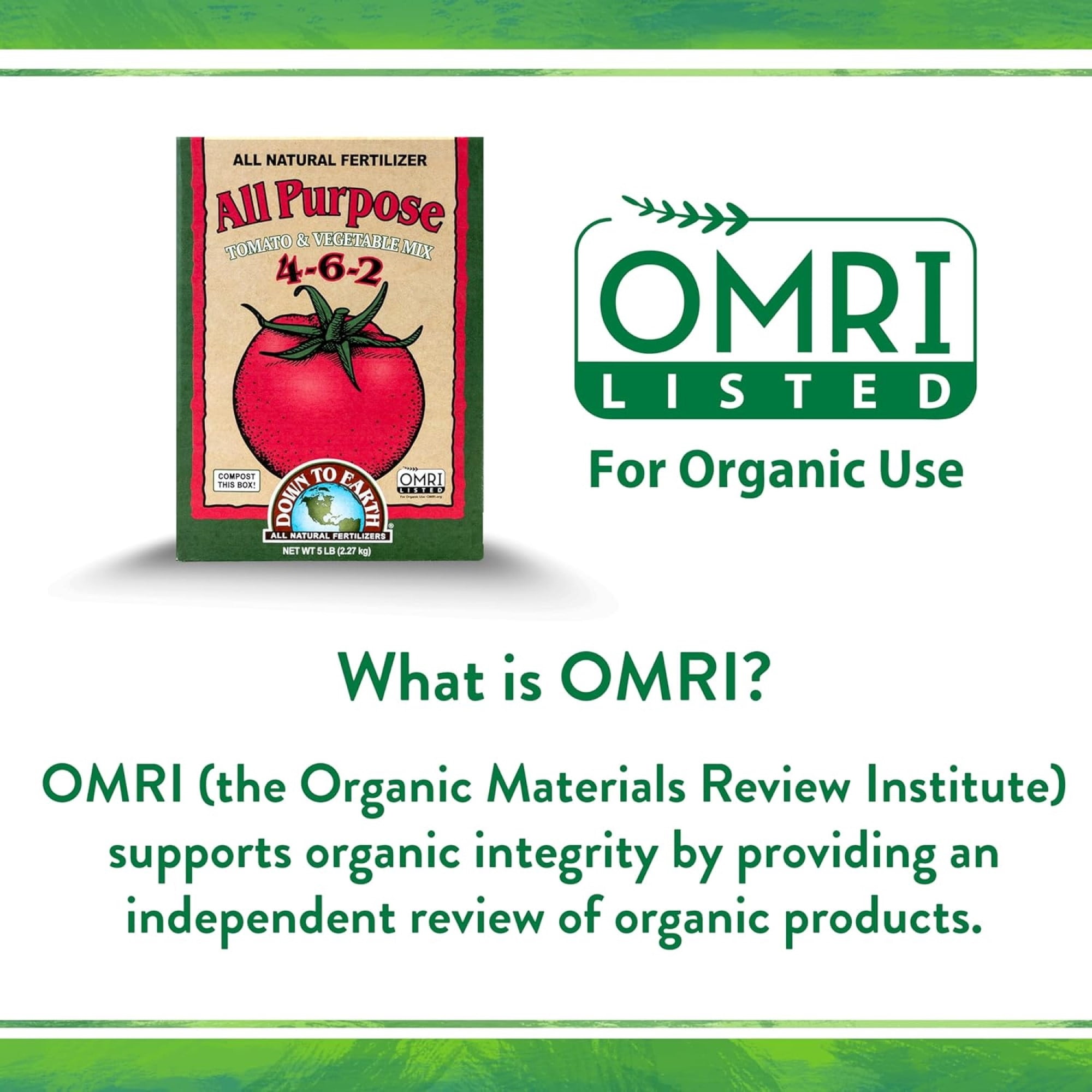 Down To Earth All Purpose Tomato & Vegetable Mix 4-6-2 Organic Plant Food, 40 lb Bag