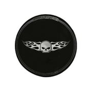 Angle View: Harley-Davidson Flaming Willie G Skull Ceramic Plate, 11 inch, Black HD-HD-903, Harley Davidson