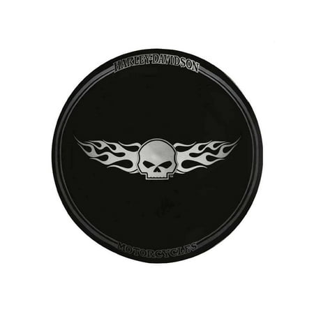 Harley-Davidson Flaming Willie G Skull Ceramic Plate, 11 inch, Black HD-HD-903, Harley Davidson