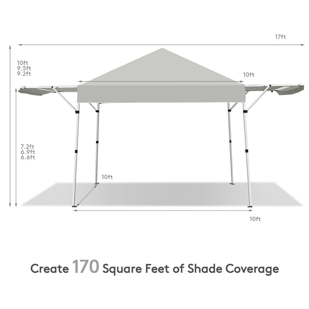 Aimee Lii 17 Feet x 10 Feet Foldable Pop Up Canopy with Adjustable Instant Sun Shelter, Backyard Canopy Gazebo, Gray Aimee Lii 17 Feet x 10 Feet Foldable Pop Up Canopy with Adjustable Instant Sun Shelter, Backyard Canopy Gazebo, Gray