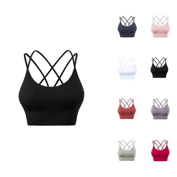 Sports Bras for Women Strappy Cross Back Quick Drying High Impact Bralettes Workout Running Bra