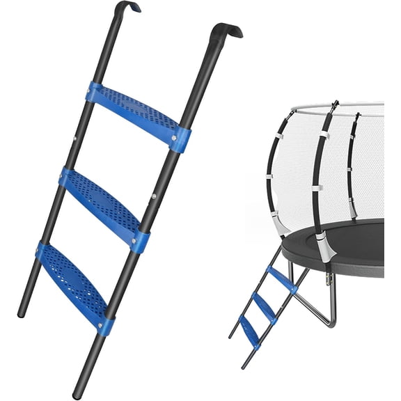 Synoratory Trampoline Ladder 3 Steps,Rust-Resistant Steel Ladder,Wide Skid-Proof Steps