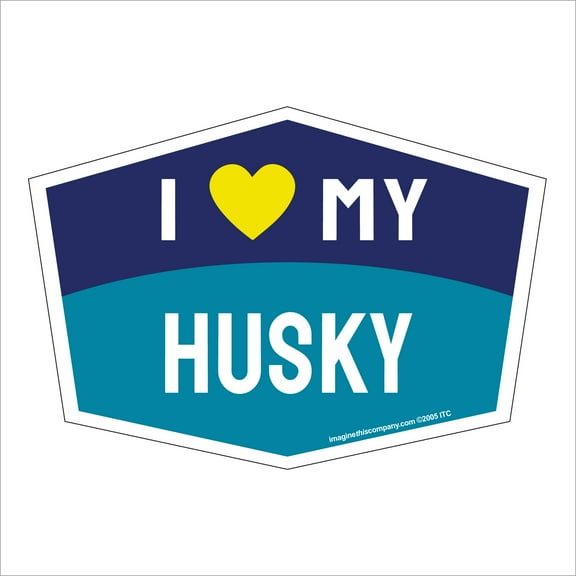 I Love My Husky Hexagon Shaped Magnet