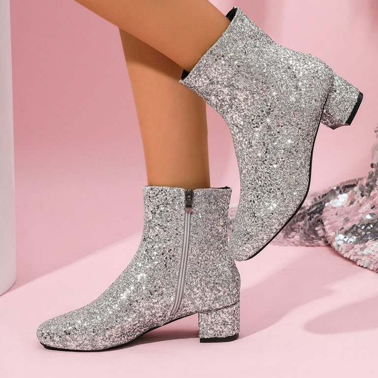 short boots with sequin dress Olivia Champagne Metallic Sequin Party Dress