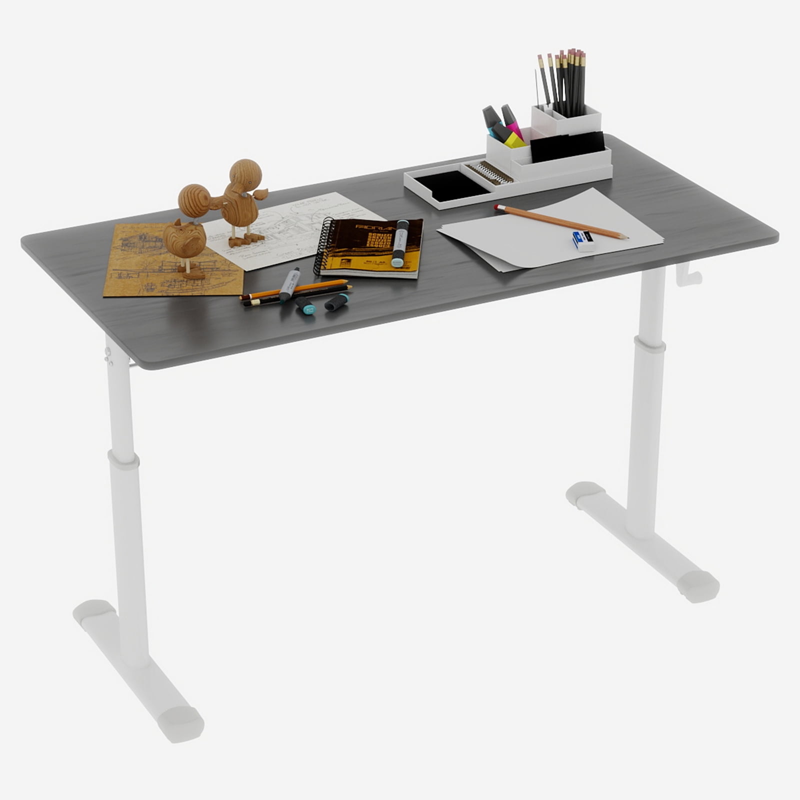 Adjustable Study Desk for Children and Adults, Height-Adjustable, Multifunctional Home Office Desk, Compact Design, 60x120cm