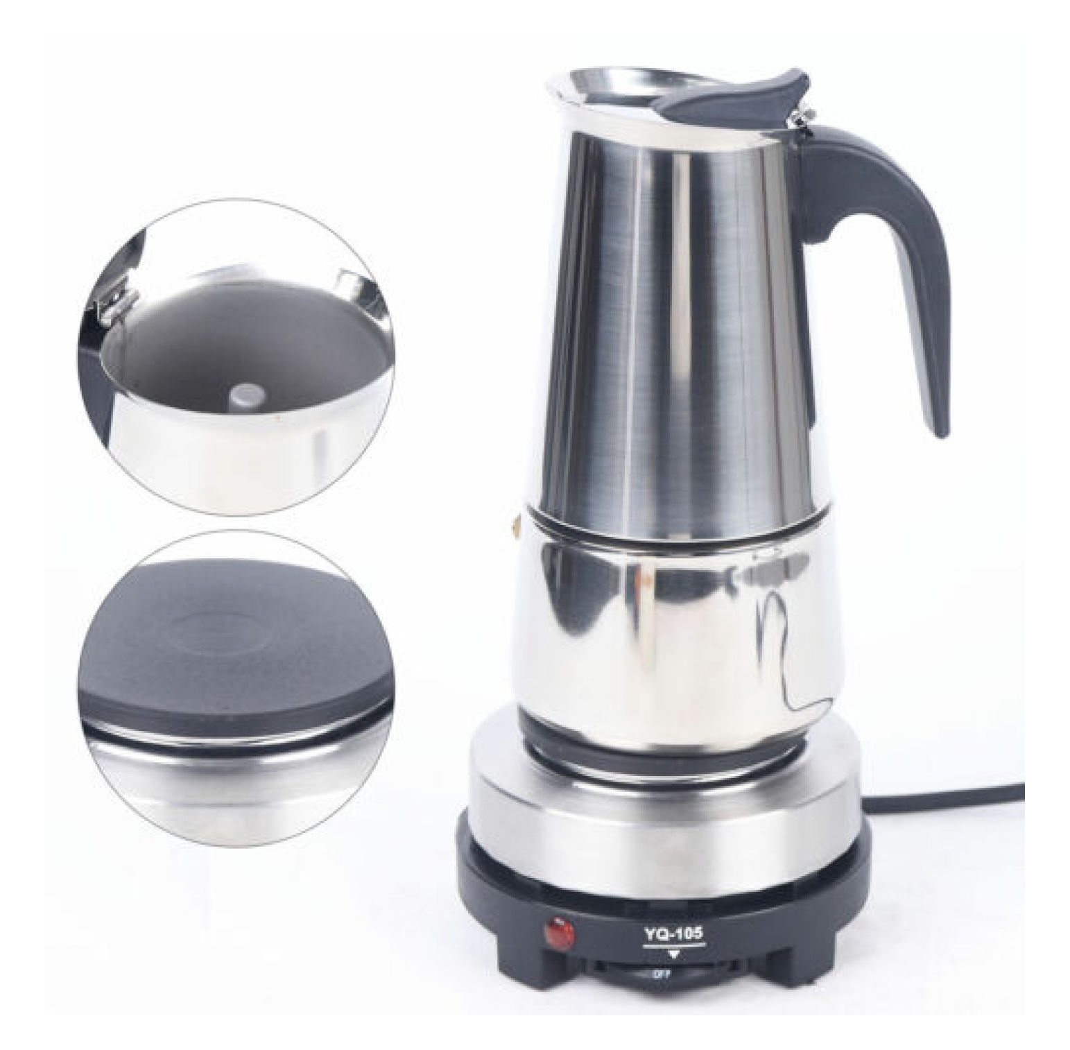 Cuban Coffee Maker Espresso 4/6/9 Cup Stainless Steel Stovetop Moka Coffee Maker