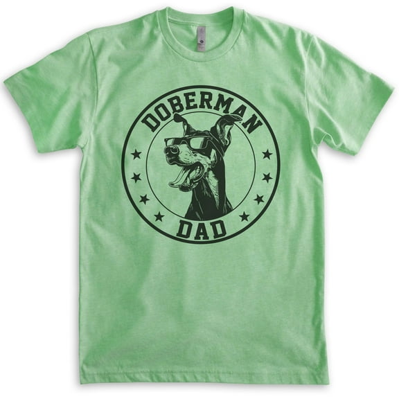 Doberman Dad T-shirt, Unisex Men's Shirt, Doberman Pinscher Owner, Best Dog Dad Gift, Heather Apple Green, Medium
