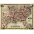 thumbnail image 2 of Vintage Maps 32x26 Black Ornate Wood Framed with Double Matting Museum Art Print Titled - Southern States Before the Outbreak of War 1860, 2 of 4
