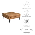 thumbnail image 5 of Modway Evermore Modern Style Vegan Leather and Metal Ottoman in Tan, 5 of 5