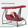 thumbnail image 5 of MCombo 3 Seat Outdoor Patio Swing Chair with Adjustable Canopy, Weather Resistant Steel Frame, 5 of 9