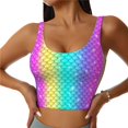 thumbnail image 2 of Lsque Rainbow Scales2 Printed Women'S Sports Bra, Compression, Moisture Wicking, High-Impact Sports Bra For Women,Supportive sports bra-, 2 of 9
