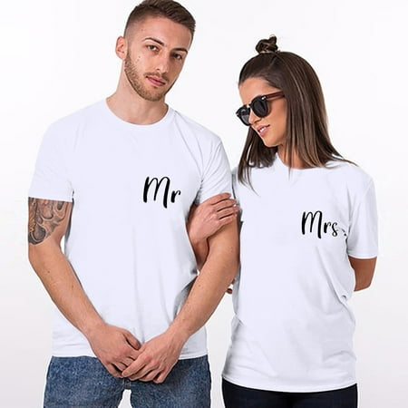 

White Blouse for Women Women Couples Lover Short Sleeve Love Letter Print T Shirts Tops Oversized T Shirts for Women White XXL