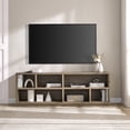 thumbnail image 4 of Evelyn&Zoe Bowman Rectangular TV Stand for TV's up to 75" in Antiqued Gray Oak, 4 of 5
