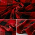 thumbnail image 4 of Fleece Throw Blankets, Buffalo Plaid Throw Blanket for Couch Sofa Bed, Soft Warm Fuzzy Cozy Plush Checkered Christmas Blanket, Lightweight Farmhouse Decor (Red & Black) Red and Black Plaid, 4 of 7