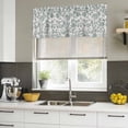 thumbnail image 5 of Farmhouse Valances for Windows, Decorative Rod Pocket Window Valance Curtains, Teal Blue Green Vintage Flower Leaf Plant Short Curtain Drapes for Kitchen/Bathroom/Living Room, 2 Panels, 60" W x 18" L, 5 of 8