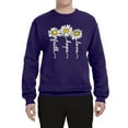 thumbnail image 2 of Wild Bobby, Faith Hope Love Daisy Flower Christian God Religious, Inspirational/Christian, Unisex Crewneck Graphic Sweatshirt, Purple, 2XL, 2 of 3
