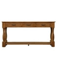 thumbnail image 5 of 63" Wood Console Table,Entryway Table with 3 Drawers and Bottom Shelf,Extra-thick Sofa Table for Living Room Entryway Hallway Foyer,Brown, 5 of 7