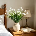 thumbnail image 5 of Gaecuw Artificial Calla Lily Bouquet, Faux Silk Flower, Realistic Floral Decor for Home Wedding Vase, with Green Leaves and Flexible STALKs, in White, 5 of 6