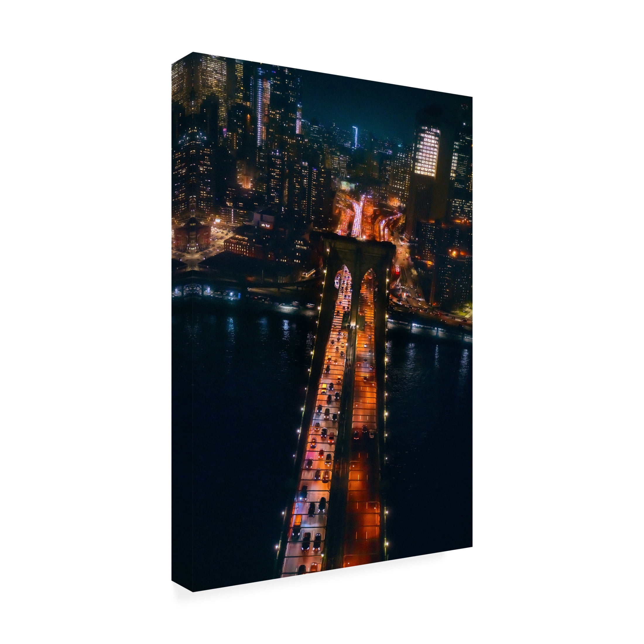 Canvas Wall Art - Javier De La 'Flying Nyc' Wall Art for Living Room, Bedroom, or Office Décor by Trademark Fine Art - 16 x 24 Inches