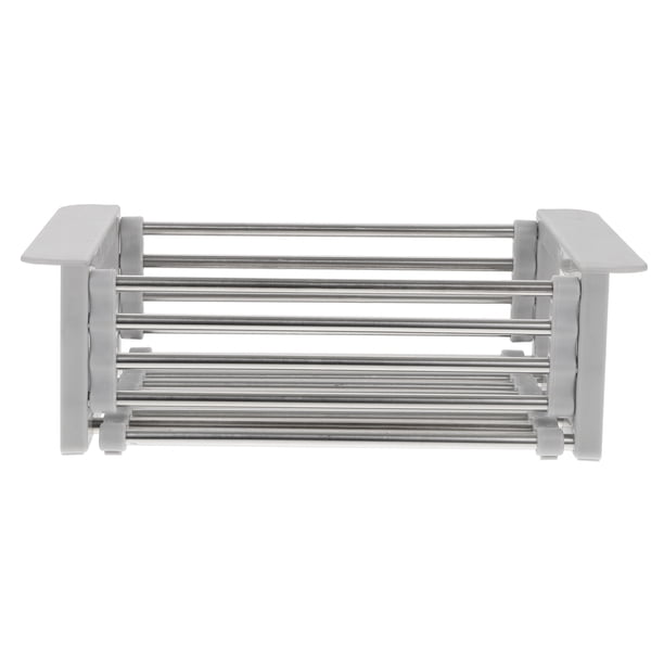 1 escurridor de cocina de acero inoxidable, retráctil, para fregadero.
