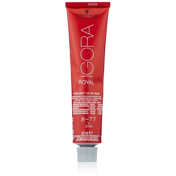 Schwarzkopf ROYAL IGORA 8-77 02/13 Permanent Copper Hair Color Cream - 60 ml