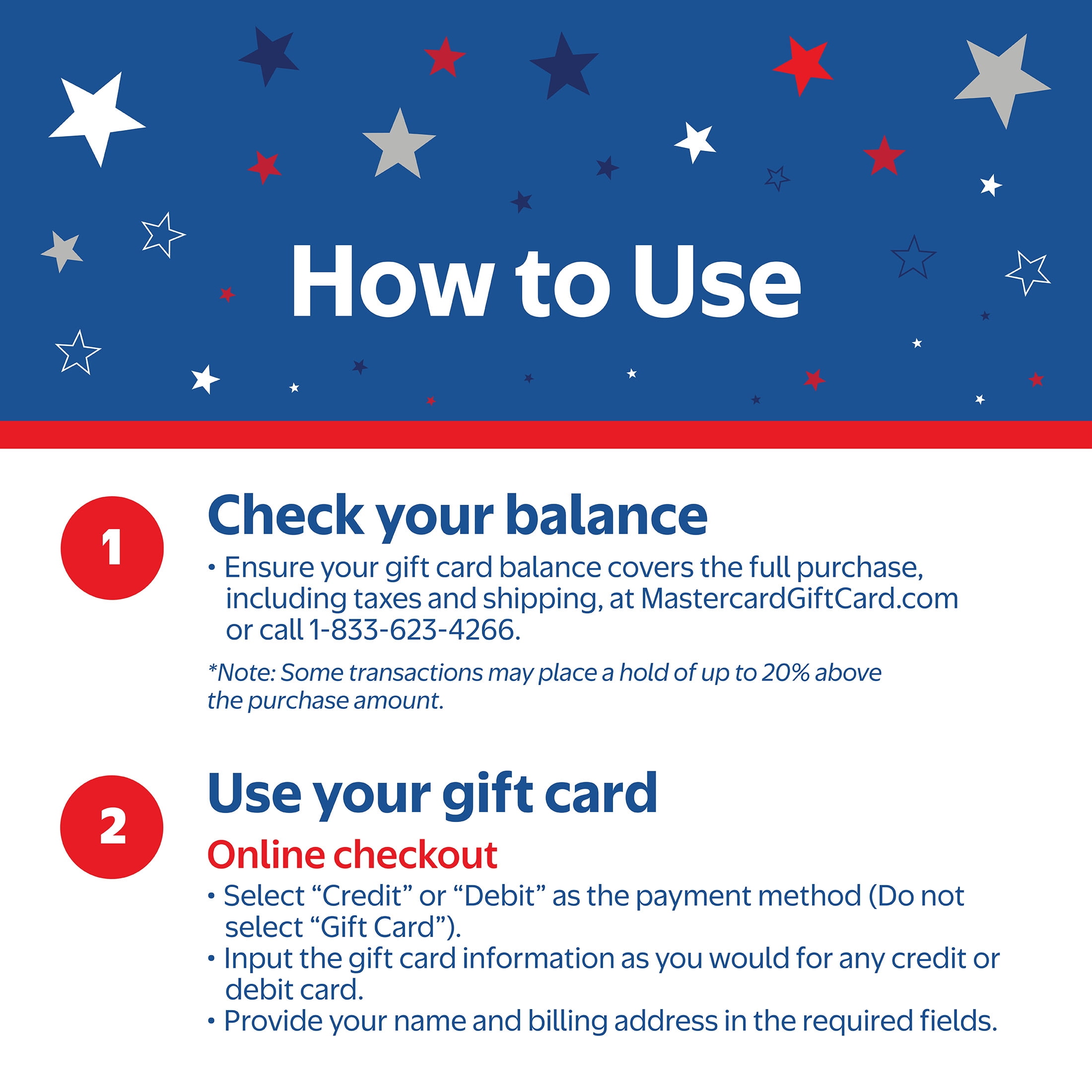 Mastercard® $25 eGift Card Patriotic Stars (Plus $3.84 Purchase Fee) [Email Delivery]