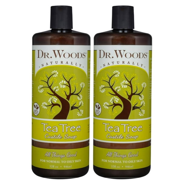 Dr. Woods Natural Cleansing Tea Tree Liquid Castile Soap 32 oz 2 Pack