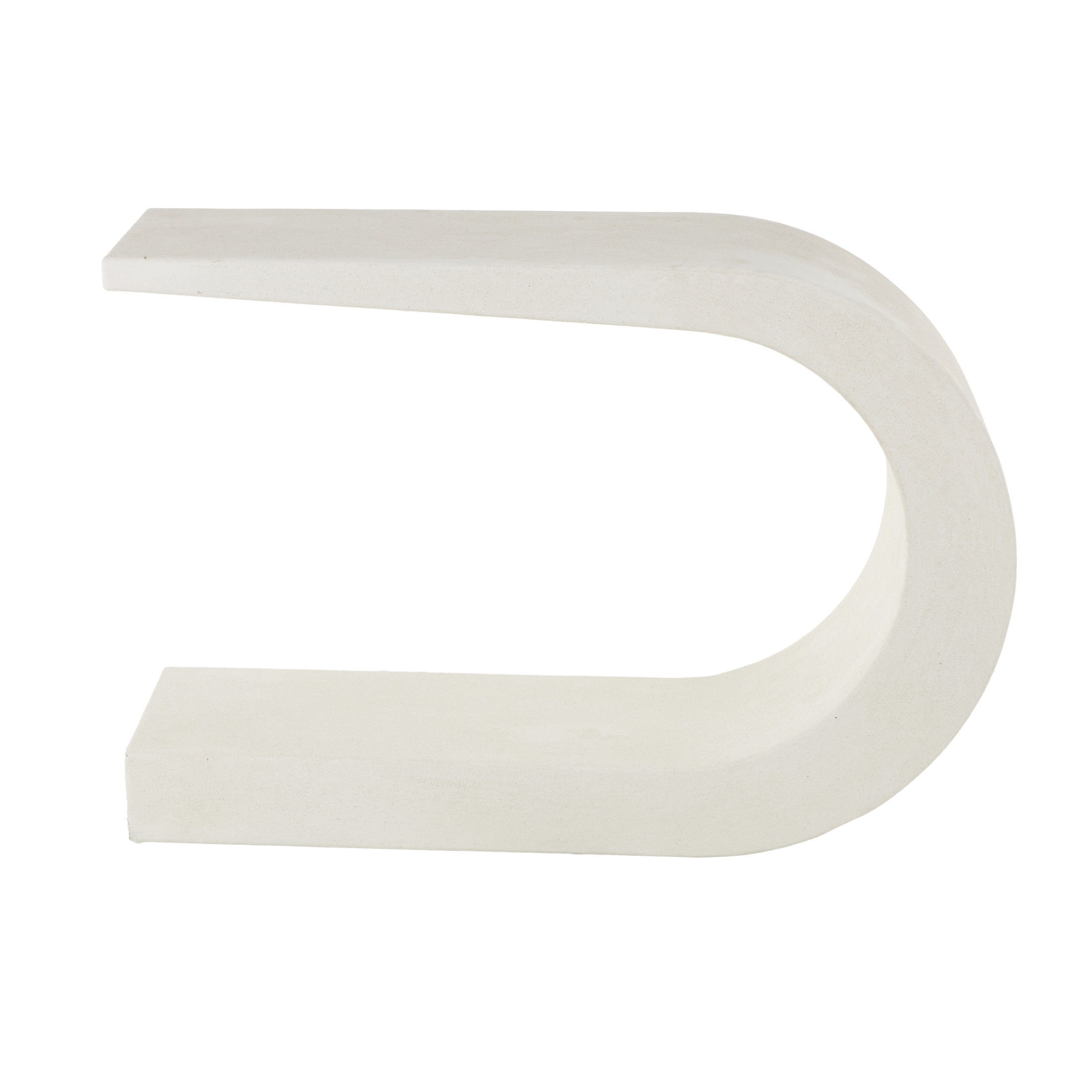 DecMode 44" x 25" White Wooden C-Shaped Console Table, 1-Piece