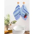 thumbnail image 2 of Blue Ombre Striped Daisy Kitchen Dish Towels for Drying Dishes Set of 4, Vintage Flowers Abstract Art Waffle Weave Microfiber Hand Tea Bathroom Towels Quick Dry & Absorbent Towel 12x12, 2 of 7