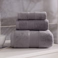 thumbnail image 4 of Cotton 6 Piece Bathroom Towel Set | 2 Bath Towels, 2 Hand Towels, 2 Washcloths Soft and Absorbent - Grey, 4 of 5